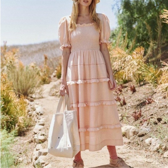 THE GREAT. Scallop Savannah Dress - Picture 1 of 11